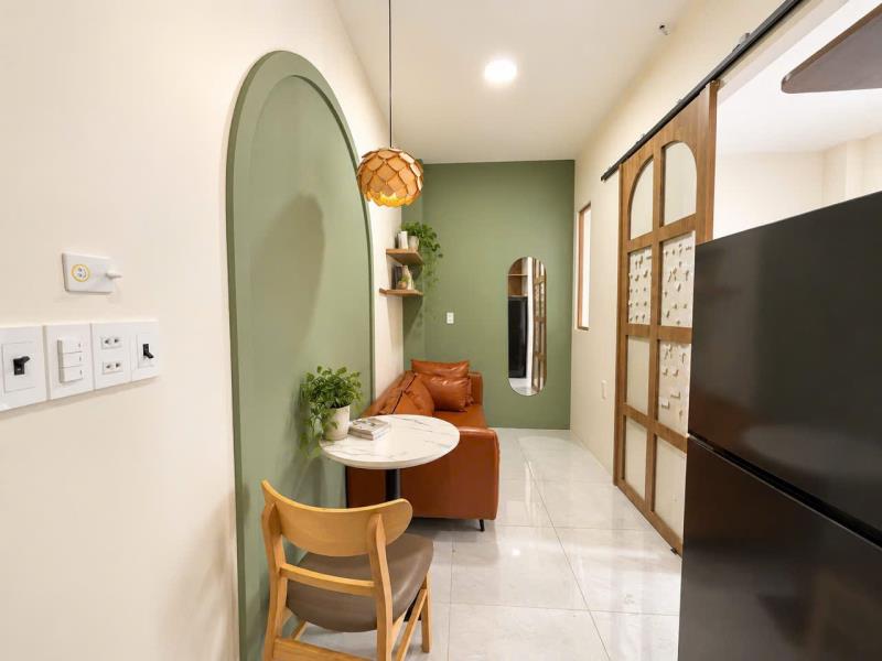 Căn hộ studio cao cấp tách bếp tone xanh green vibe thiên nhiên cực chill tại bình lợi! - Ảnh 2