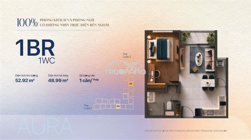 Căn hộ tt genesis, 1pn-1wc, 52m2, thanh toán 29tr/th