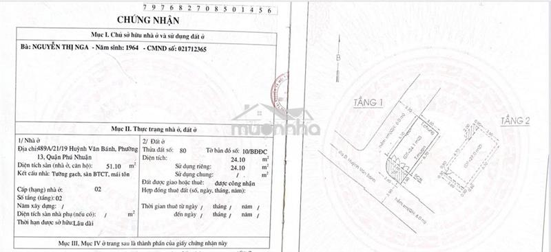 Bán nhà riêng căn góc : 489a/21/19 huỳnh văn bánh - giá thỏa thuận
