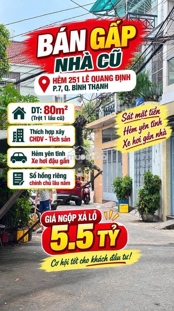 Chủ ngợp hạ 2tỷ bán nhà cũ 80m2 lê quang định bình thạnh nở hậu chỉ - Ảnh 2