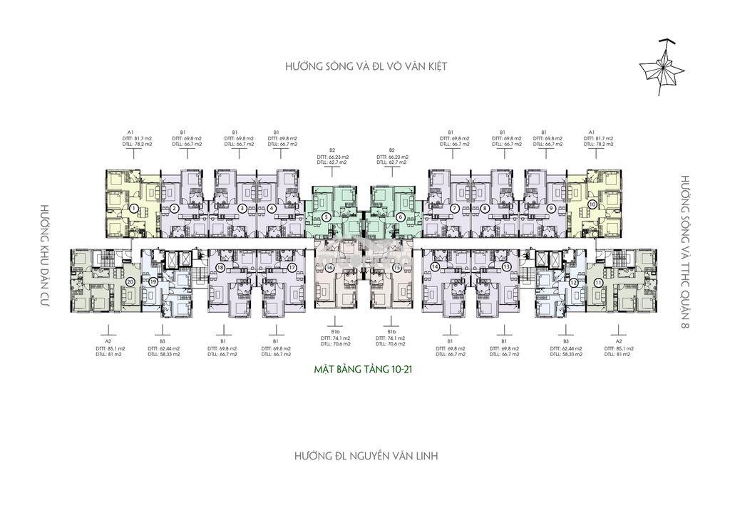 Chính chủ bán căn 2pn saigon skyview q8; 70m2; giá 4,2 tỷ - Ảnh 3