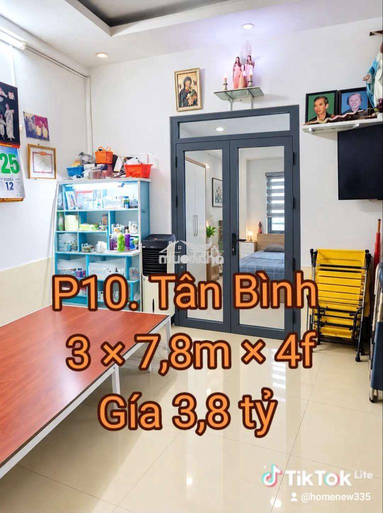 Tân bình – 4 tầng – 10 phòng cho thuê – dòng tiền 15tr/th – chỉ 3,8 tỷ